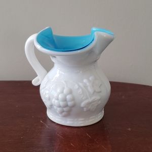 Kanawha Cased Blue Milk Glass Pitcher